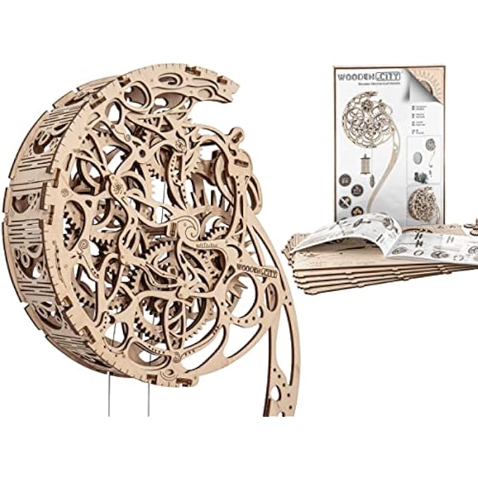 121-PIECE 3D WOODEN KINETIC PENDULUM PUZZLE - ANTIQUE STYLE KINETIC ART - INTERMEDIATE SKILL LEVEL - ADULTS 14+ - Image 1